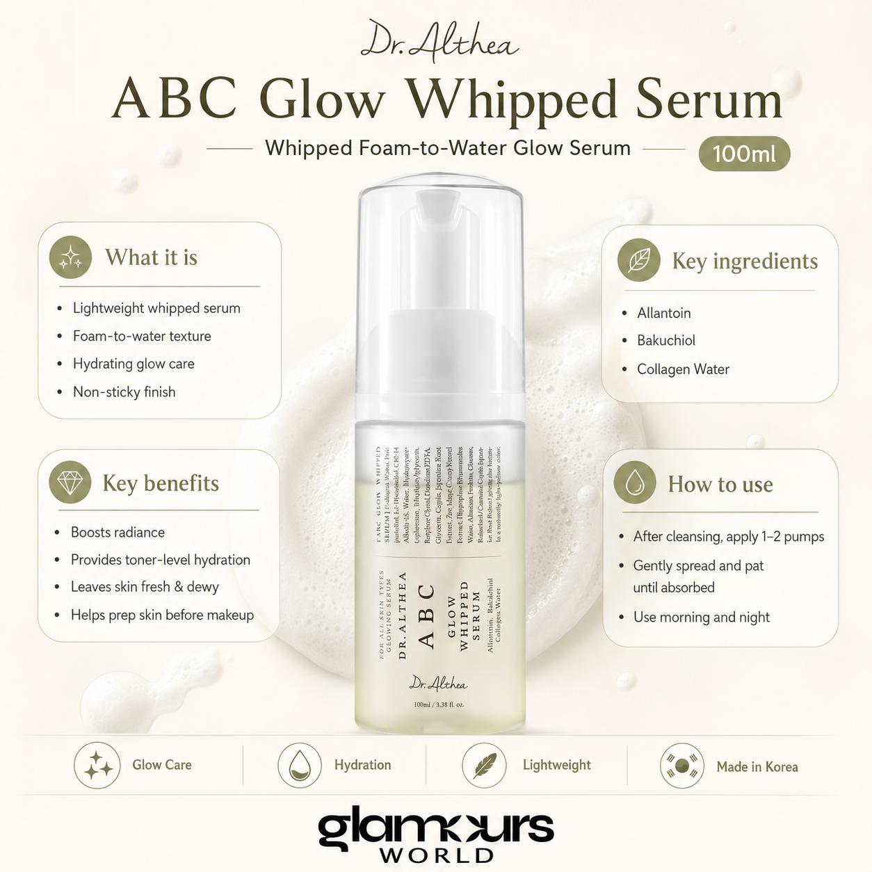 Dr Althea ABC Glow Whipped Serum 100ml